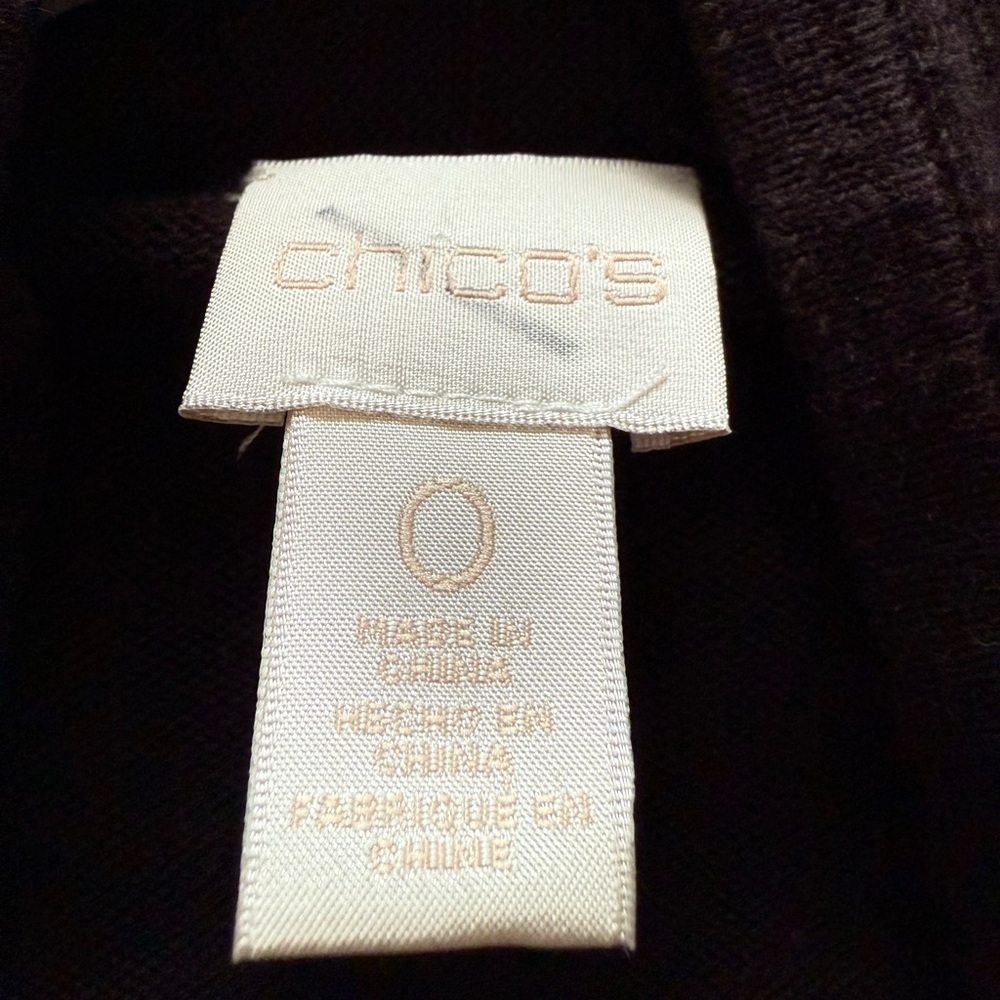 Chico's Black Knit Cardigan with Pearl embellishments size 4 ( chicos 0) - Picture 7 of 7